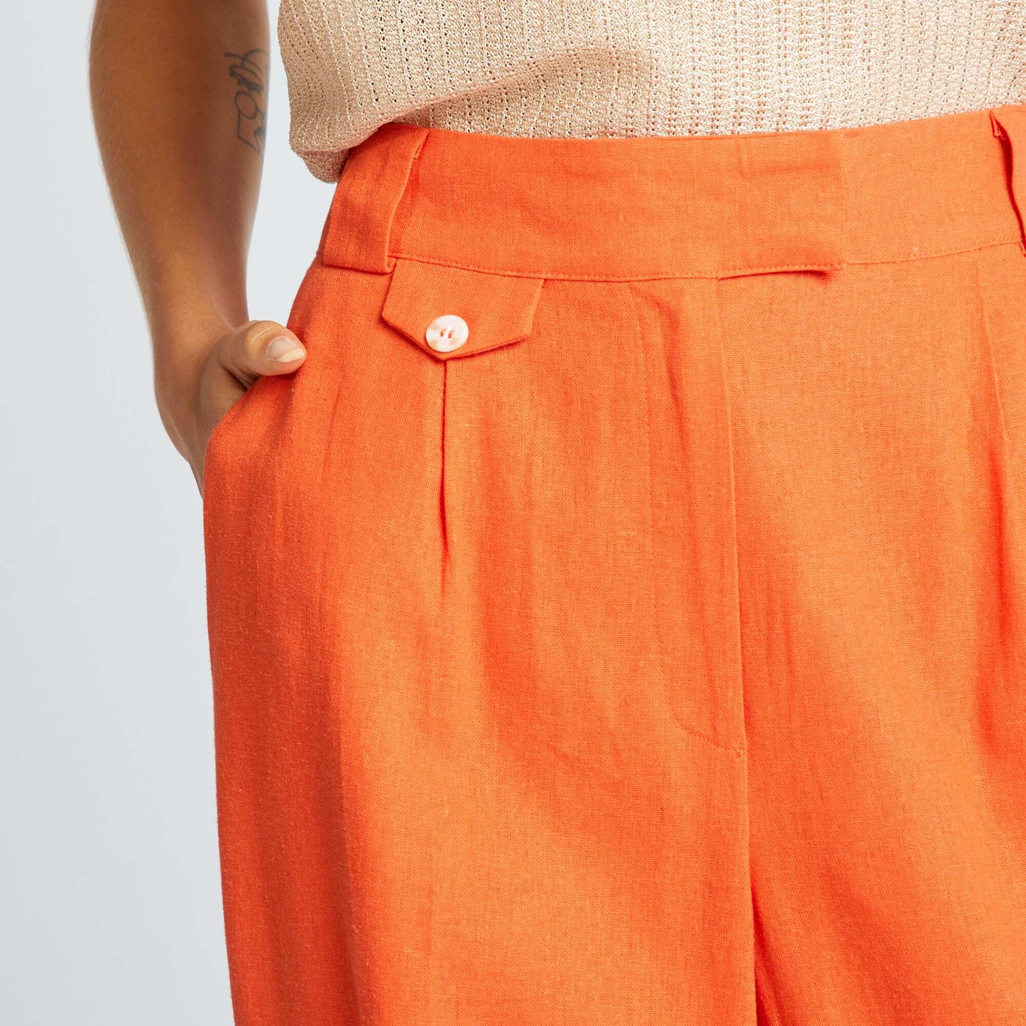 Pantalon wide leg fluide Orange