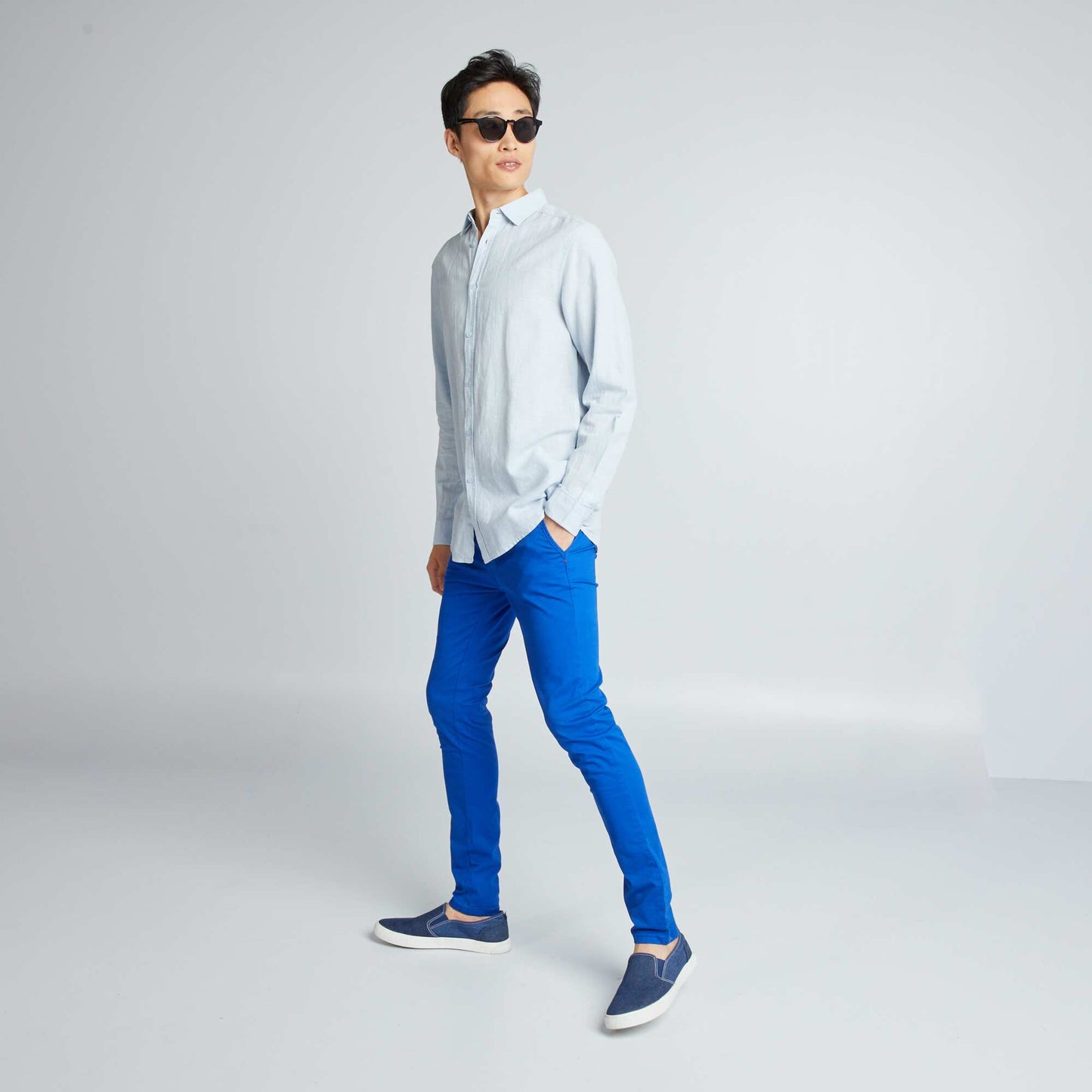 Pantalon chino skinny - L32 bleu