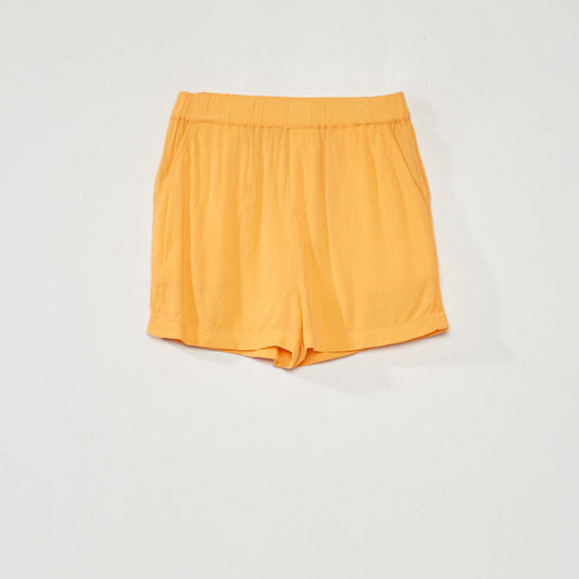 Short fluide uni orange abricot