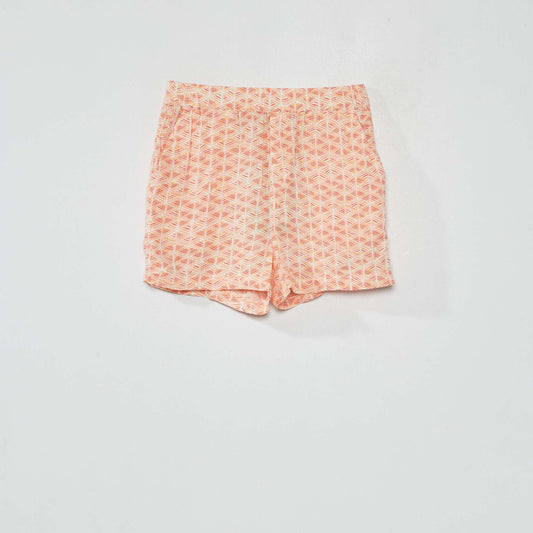 Short fluide avec imprimé Blanc/orange