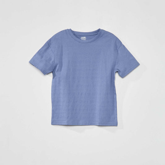 T-shirt en maille jersey fantaisie Bleu