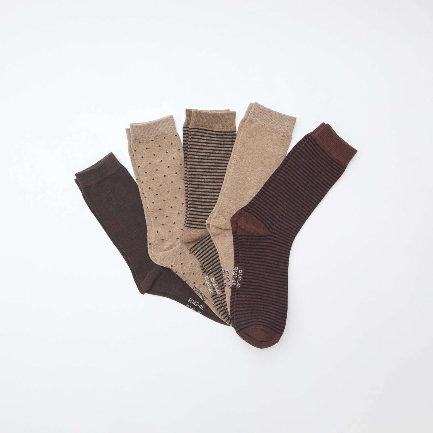 Lot de 5 paires de chaussettes fantaisies BEIGE
