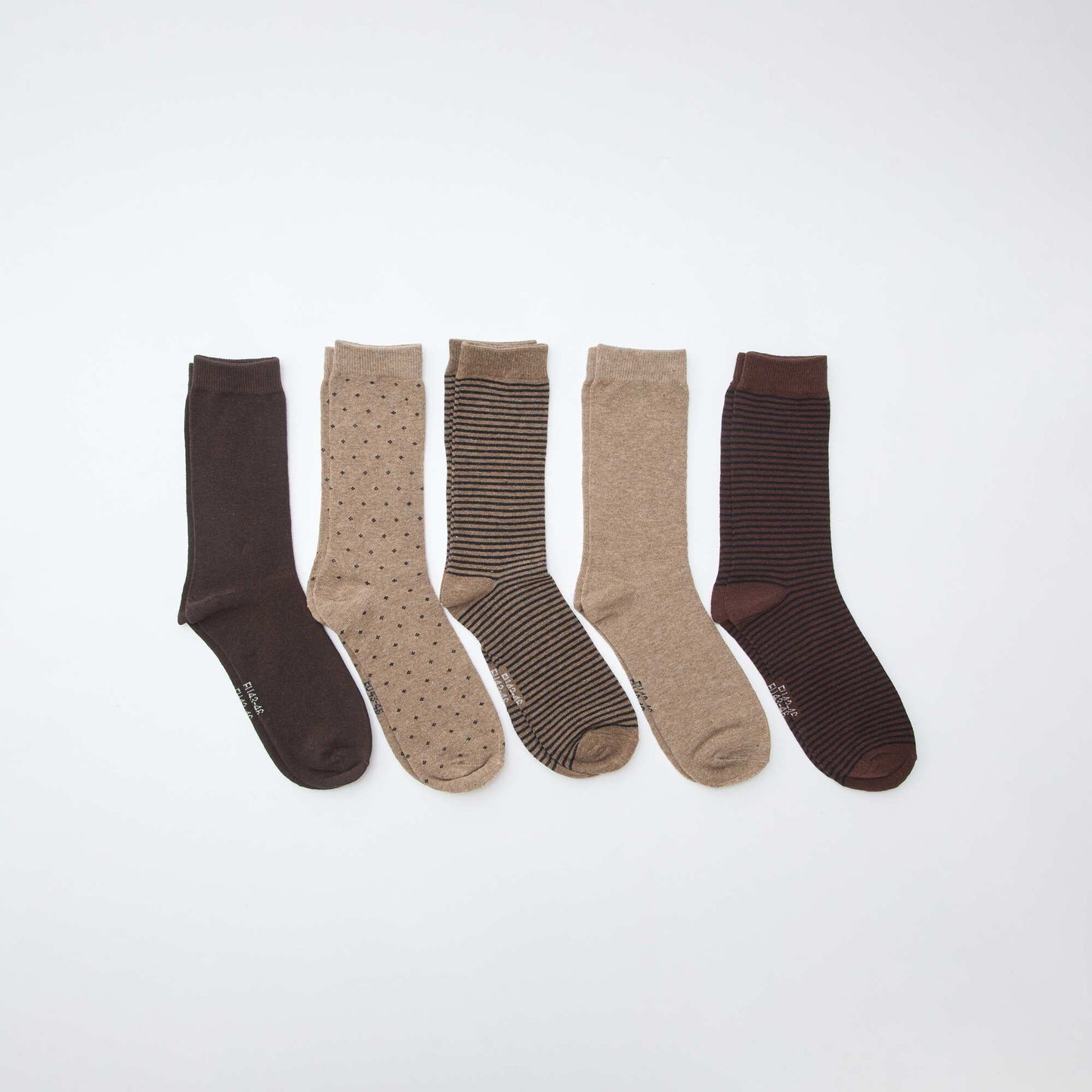 Lot de 5 paires de chaussettes fantaisies BEIGE