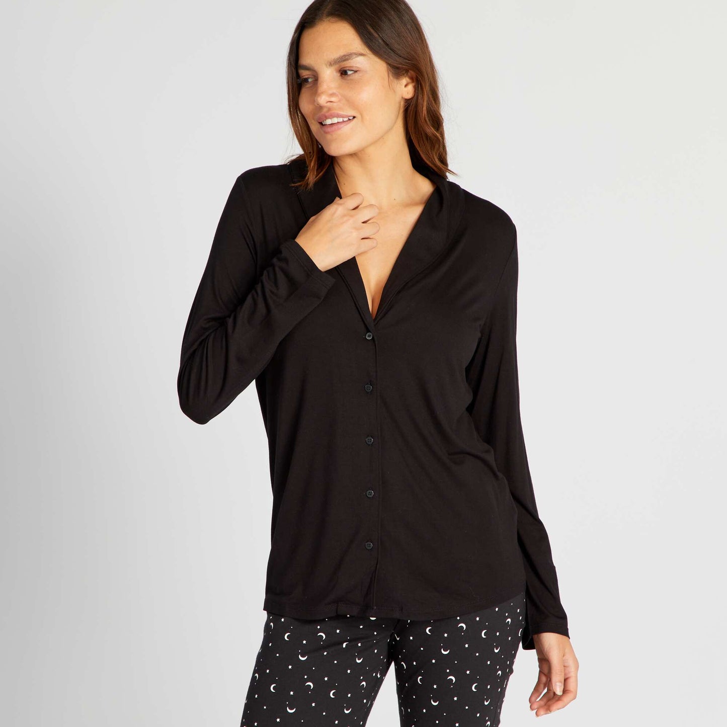 Haut de pyjama long noir