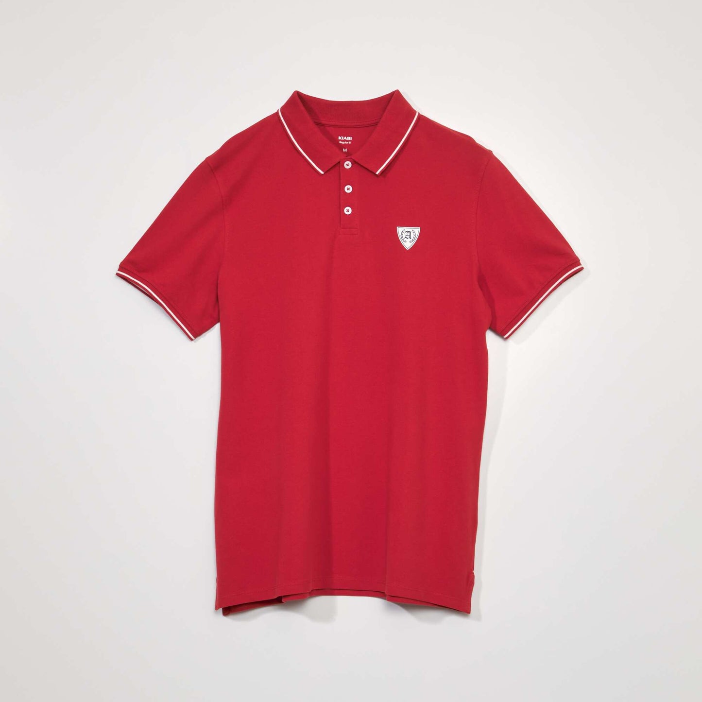 Polo en piqué de coton Rouge