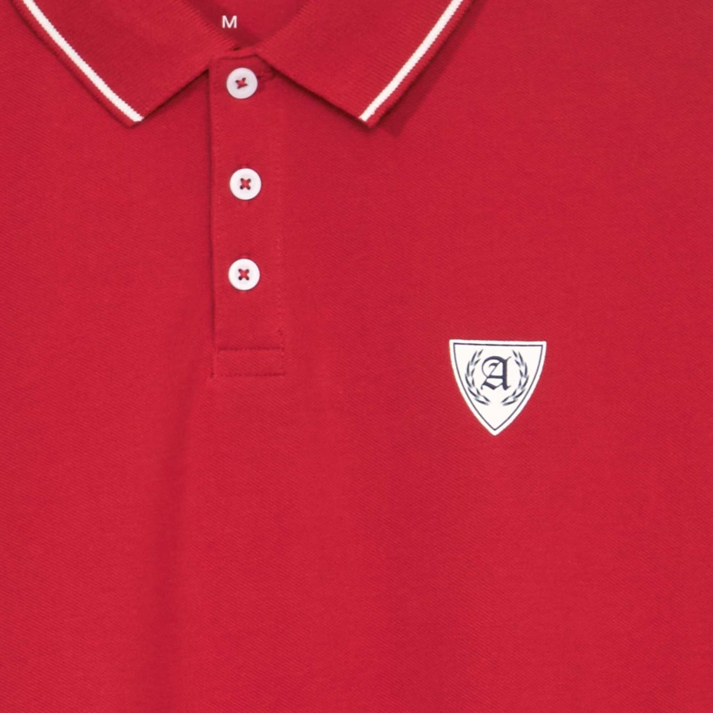 Polo en piqué de coton Rouge