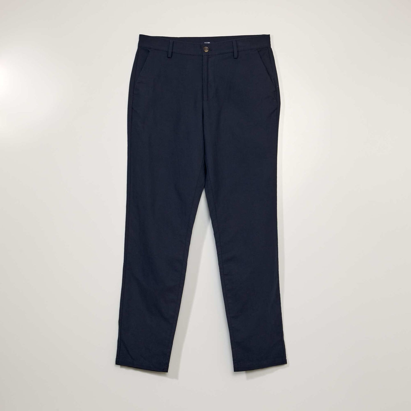 Pantalon chino avec lin bleu marine