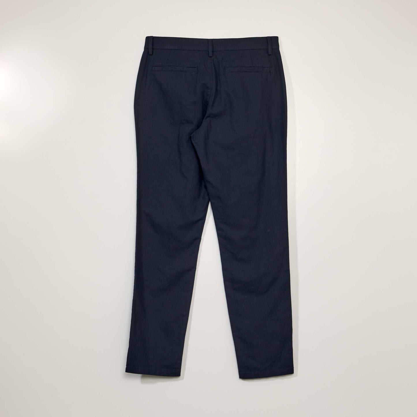 Pantalon chino avec lin bleu marine