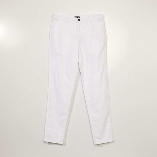 Pantalon chino avec lin blanc