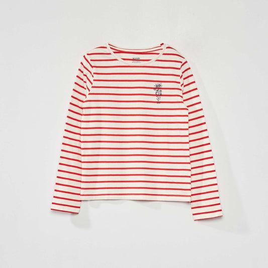 T-shirt à 'rayures' Rouge/blanc