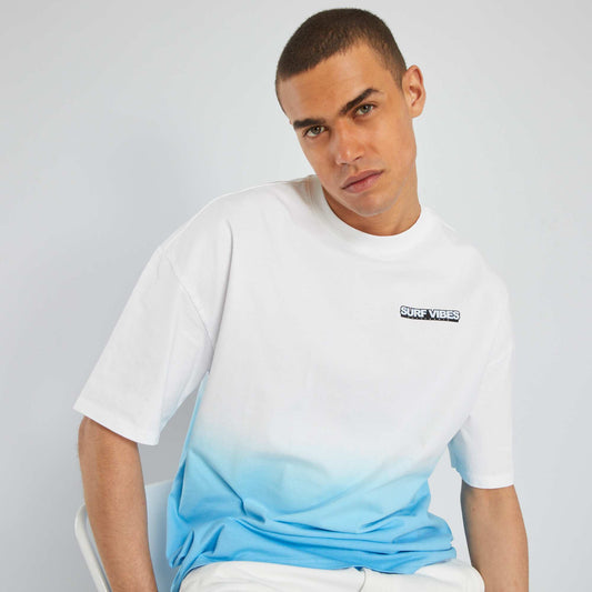 T-shirt avec couleur dégradée Bleu