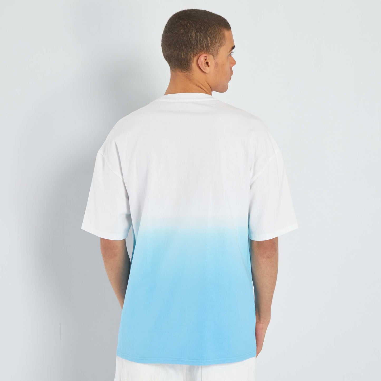T-shirt avec couleur dégradée Bleu