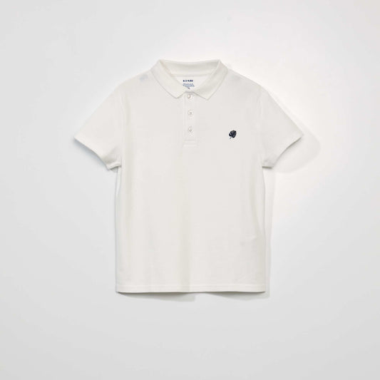 Polo en maille piquée Blanc