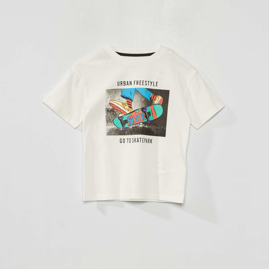 T-shirt à manches courtes avec imprimé Blanc