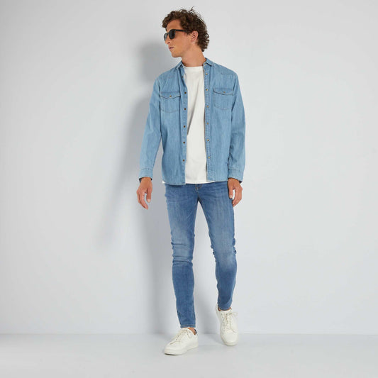 Jean skinny à 5 poches - L32 Bleu