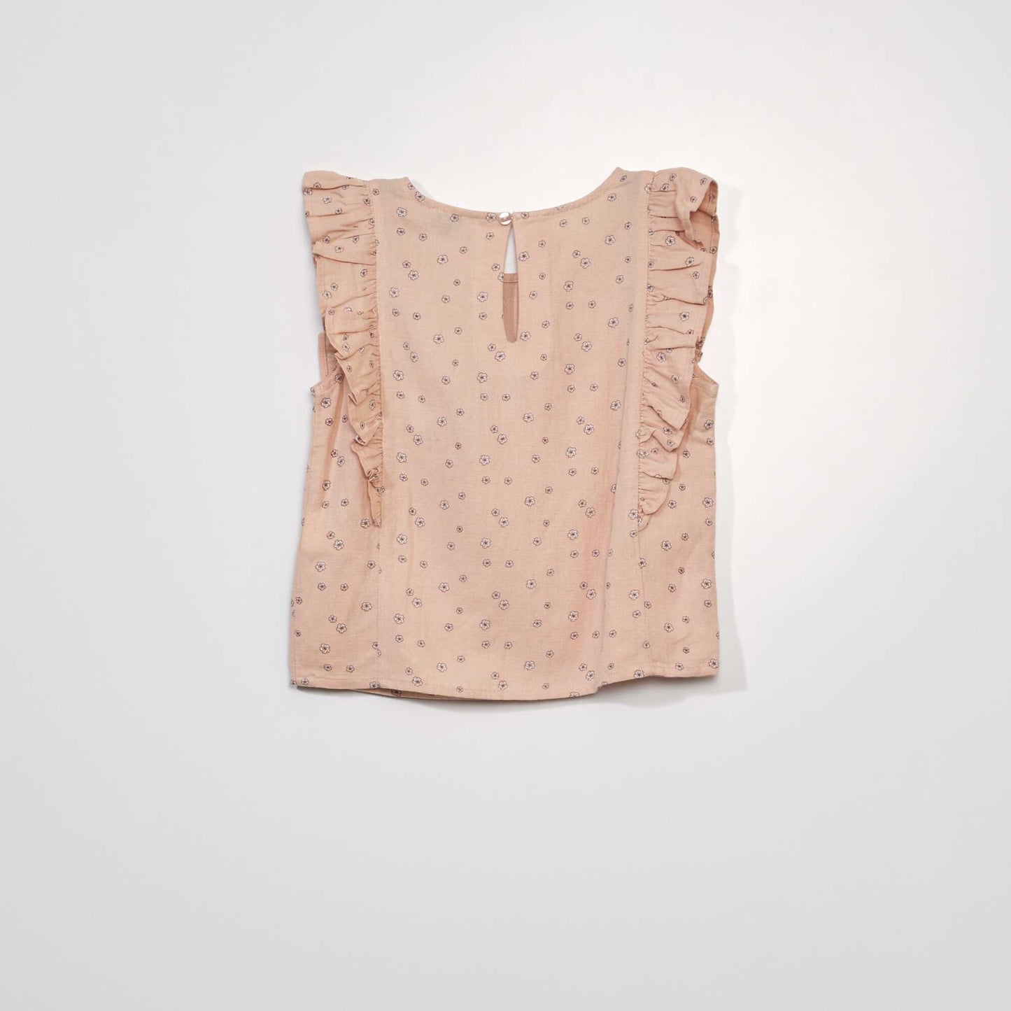 Blouse à volants avec imprimé Rose