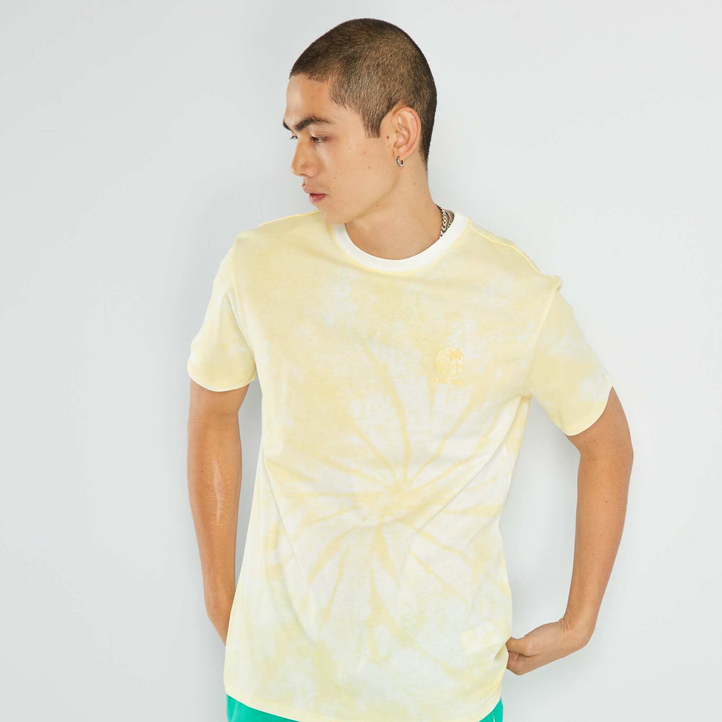 T-shirt tie and dye en jersey Jaune