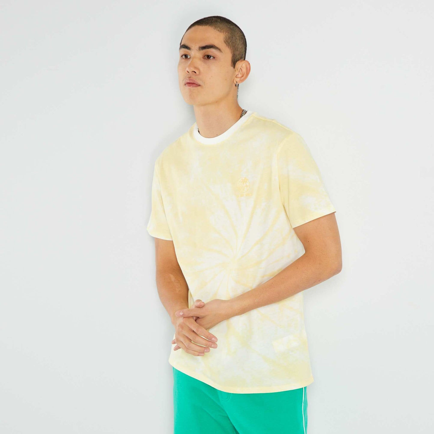 T-shirt tie and dye en jersey Jaune