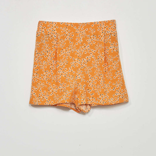 Short fluide avec imprimé Orange