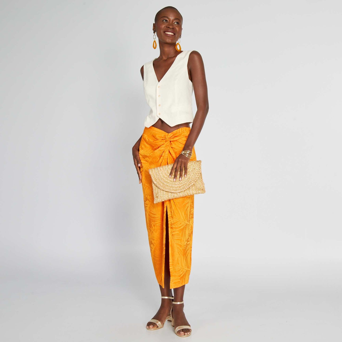 Jupe longue Orange