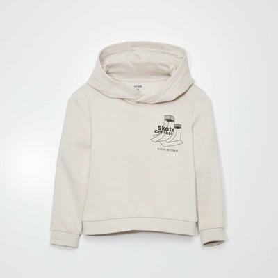 Sweat à capuche en molleton Blanc