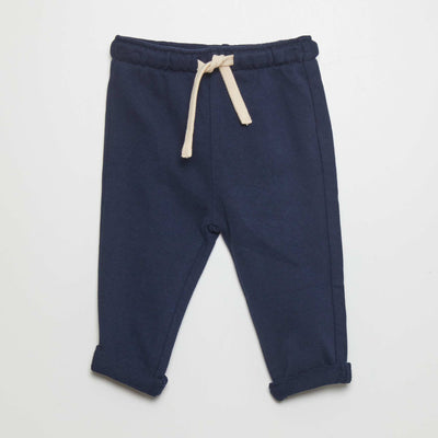 Pantalon jogging en french terry Bleu marine