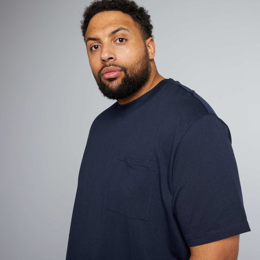 T-shirt en jersey uni Bleu marine