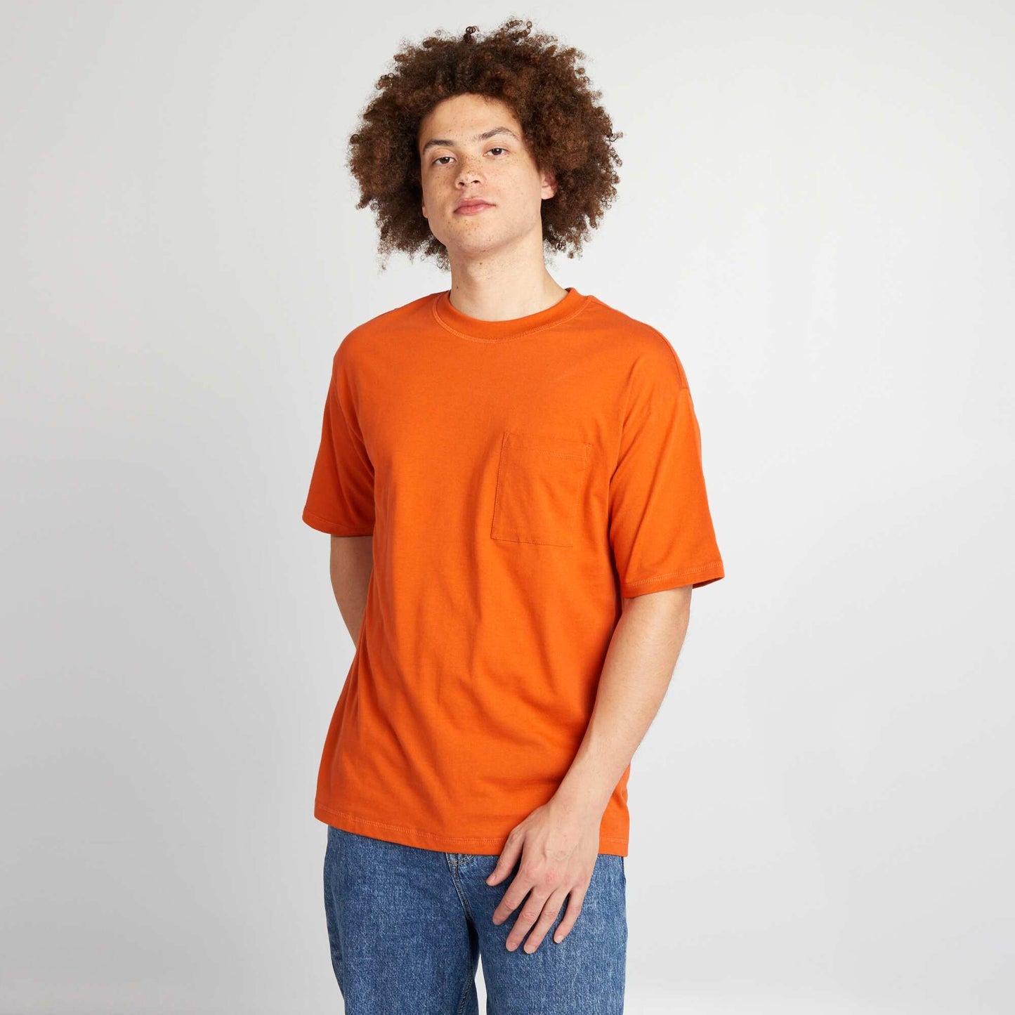 Tee-shirt uni à coupe large orange