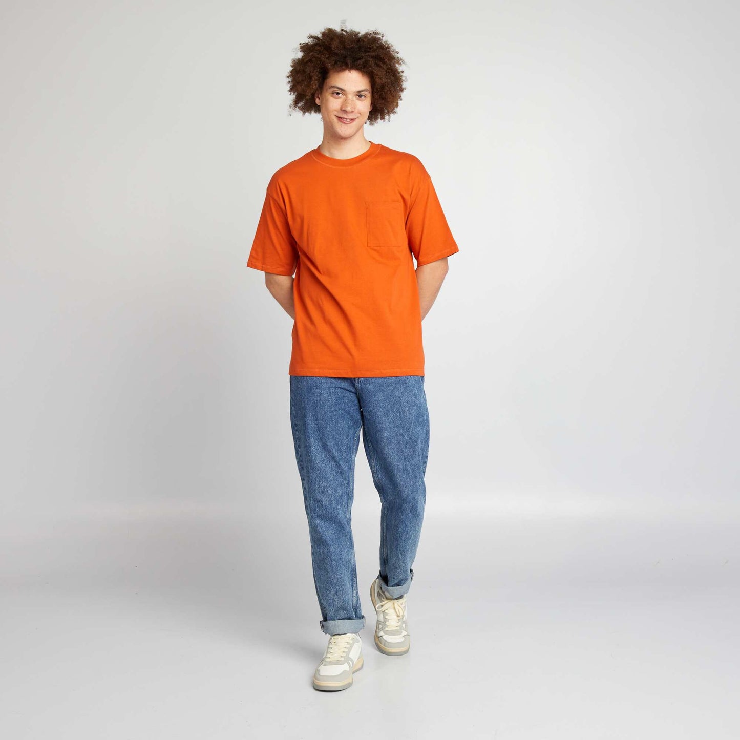 Tee-shirt uni à coupe large orange