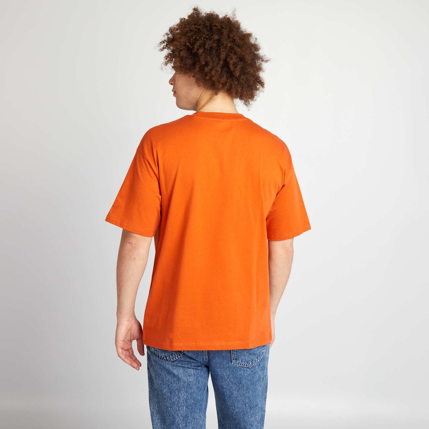 Tee-shirt uni à coupe large orange