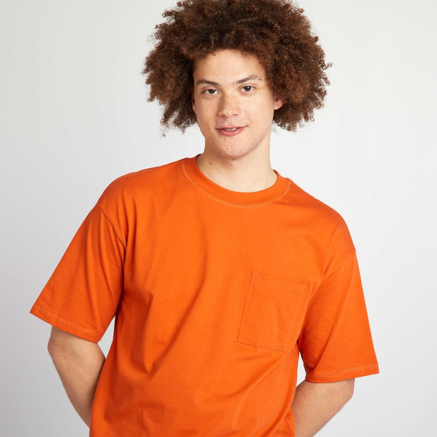 Tee-shirt uni à coupe large orange