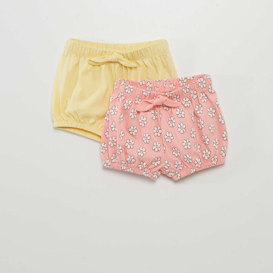 Lot de 2 shorts en coton ROSE/JAUNE