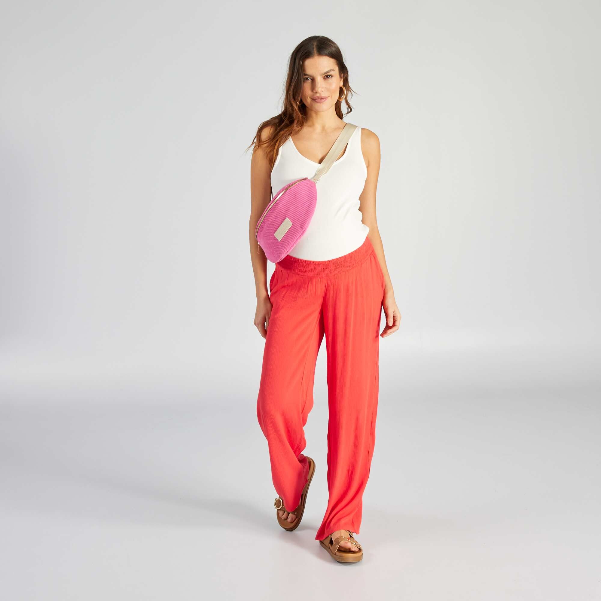 Pantalon grossesse large et fluide Rouge Kiabi Nouvelle Caledonie