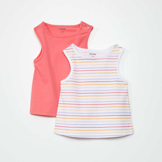 Lot de 2 débardeurs Rose/multicolore