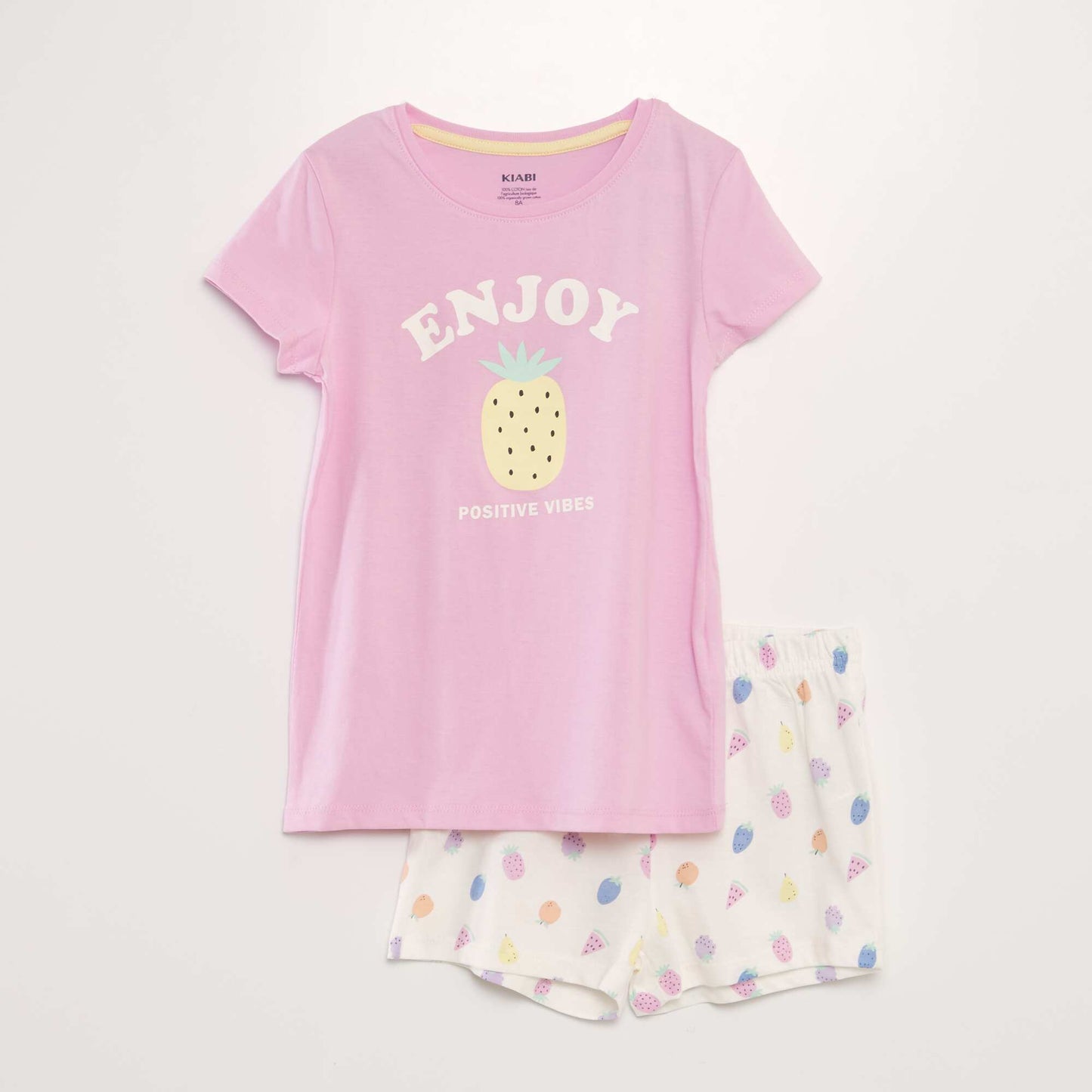 Ensemble de pyjama : T-shirt + short - 2 pièces Rose bonbon