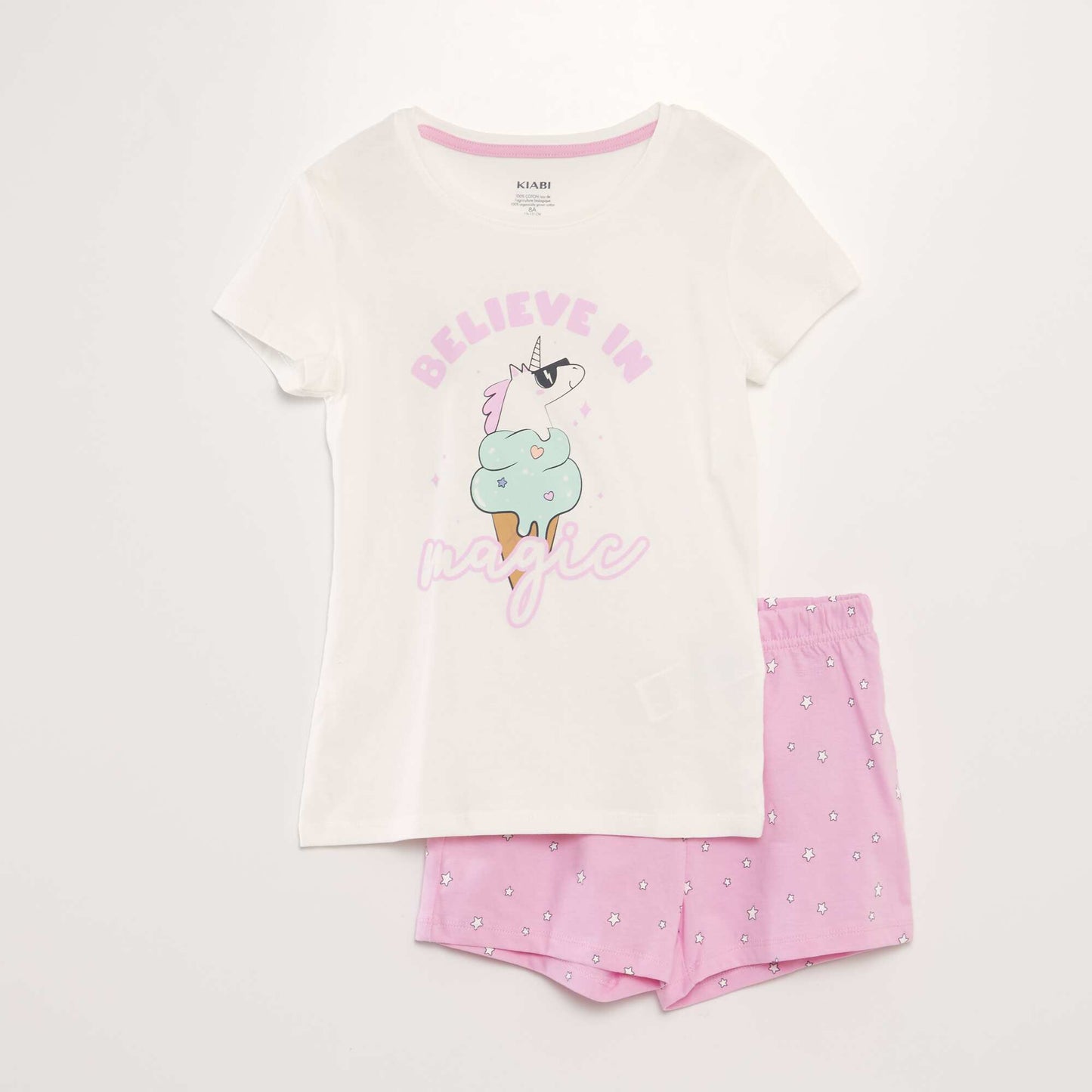 Ensemble de pyjama : T-shirt + short - 2 pièces Licorne