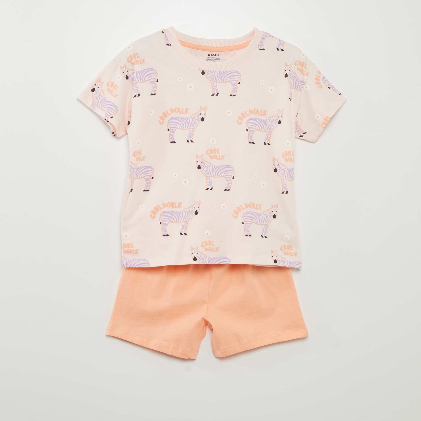 Ensemble de pyjama imprimé : T-shirt + short - 2 pièces Orange