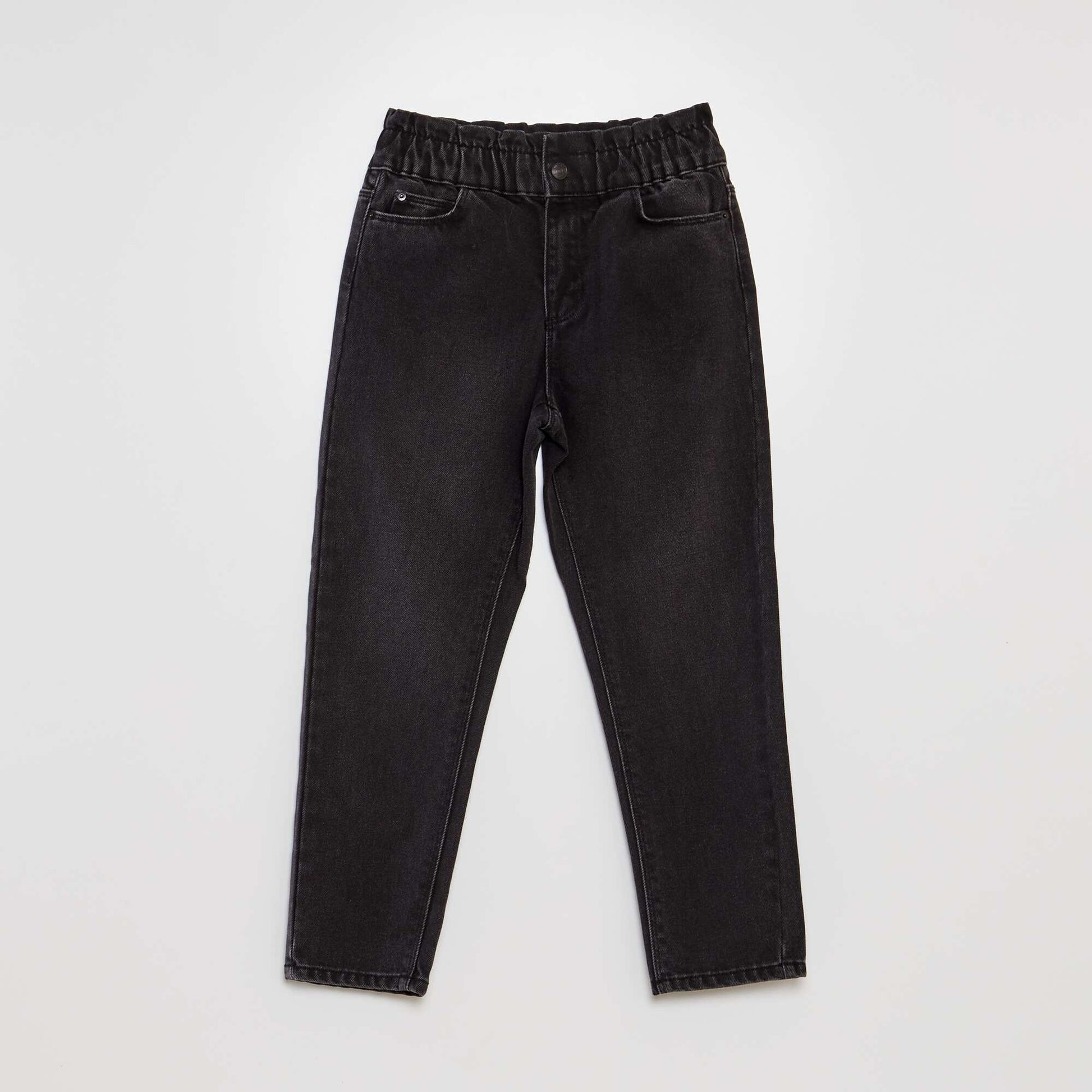 Jean mom paperbag NOIR