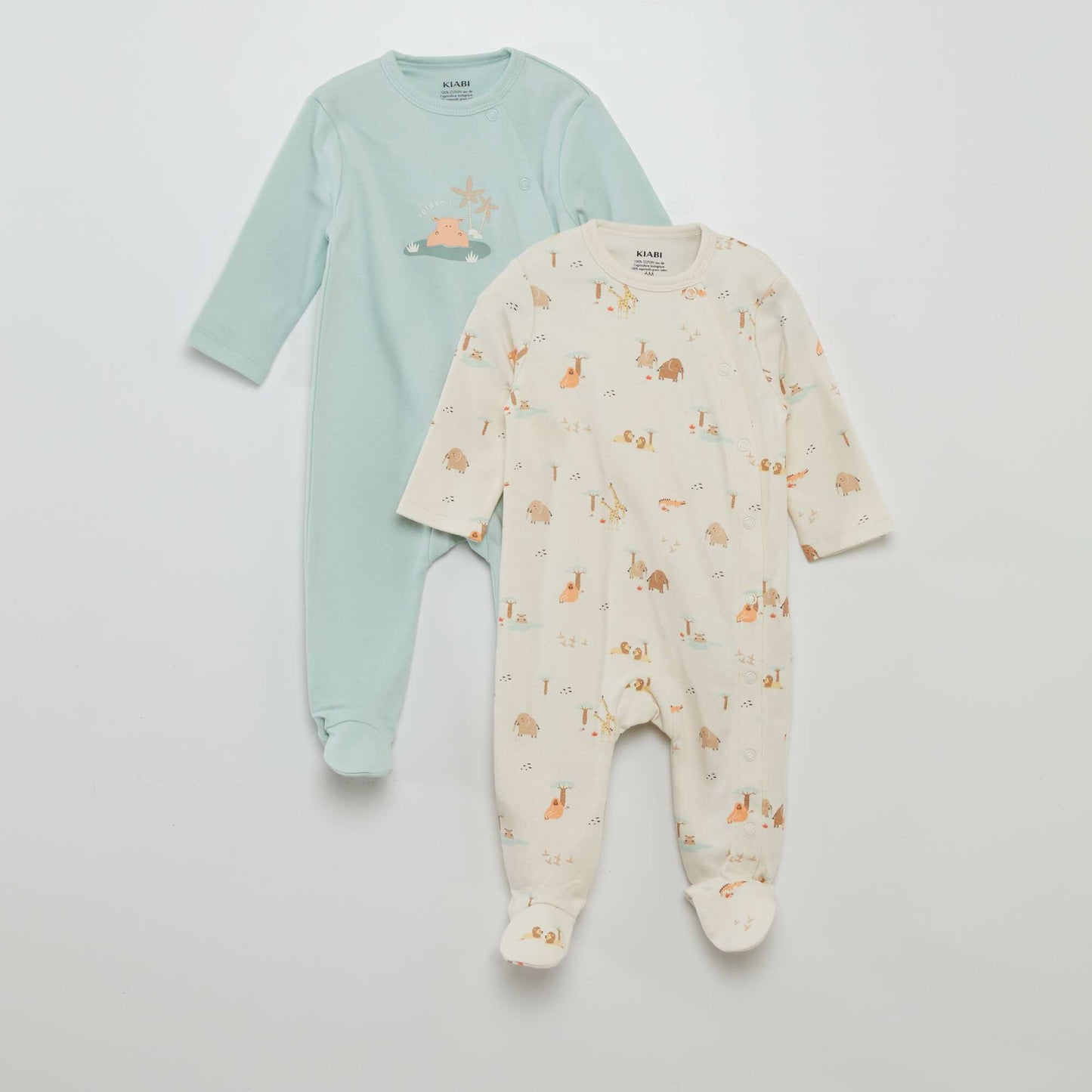 Lot de pyjama dors-bien imprimée - 2 pièces Bleu