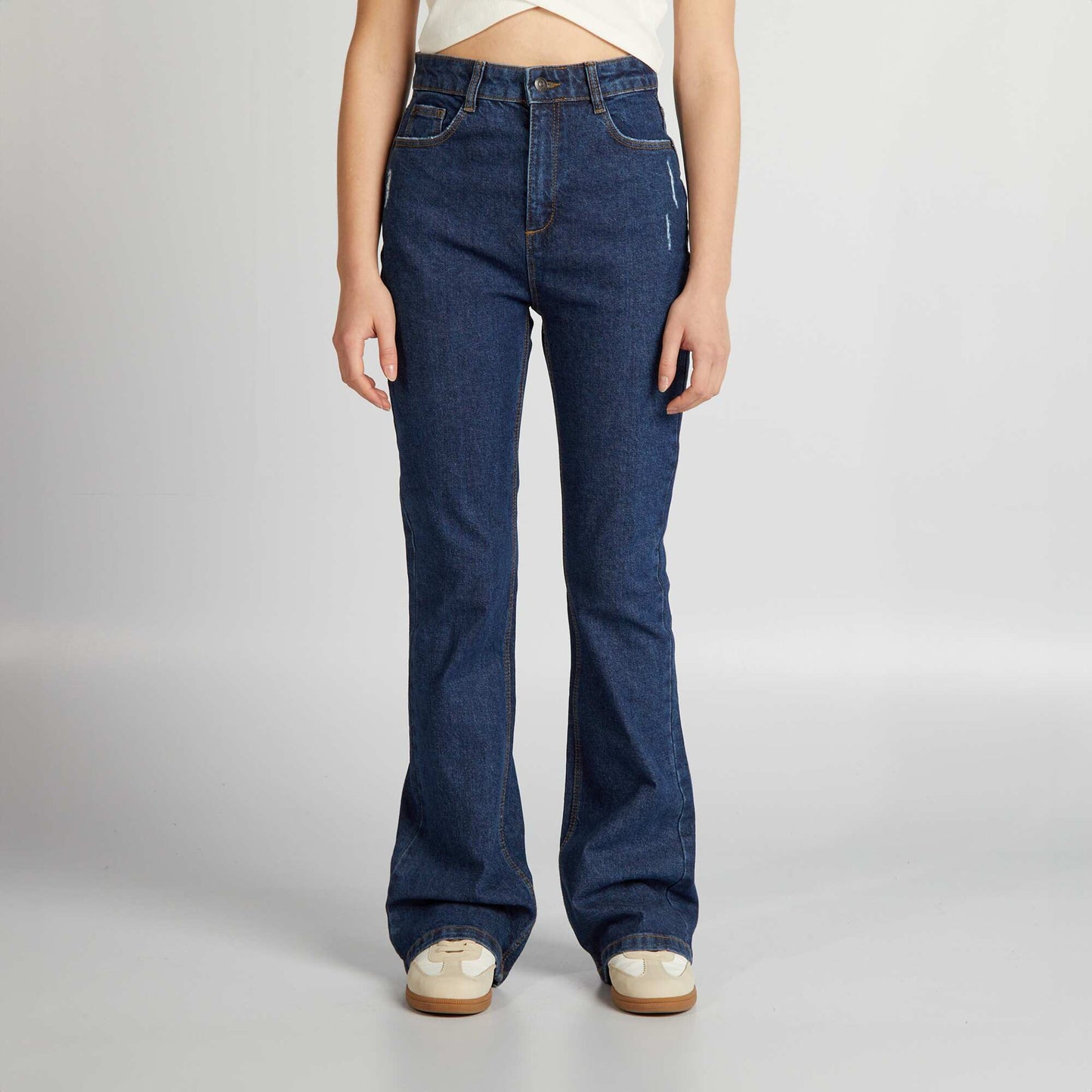 Jean flare/bootcut à taille haute Bleu brut