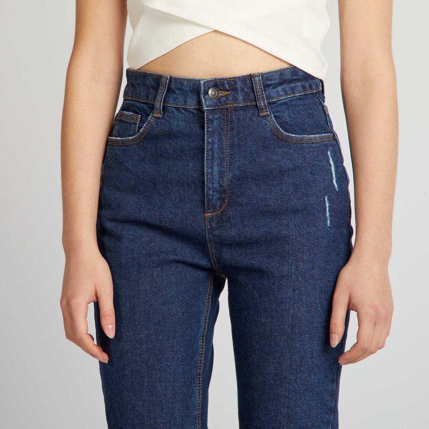 Jean flare/bootcut à taille haute Bleu brut