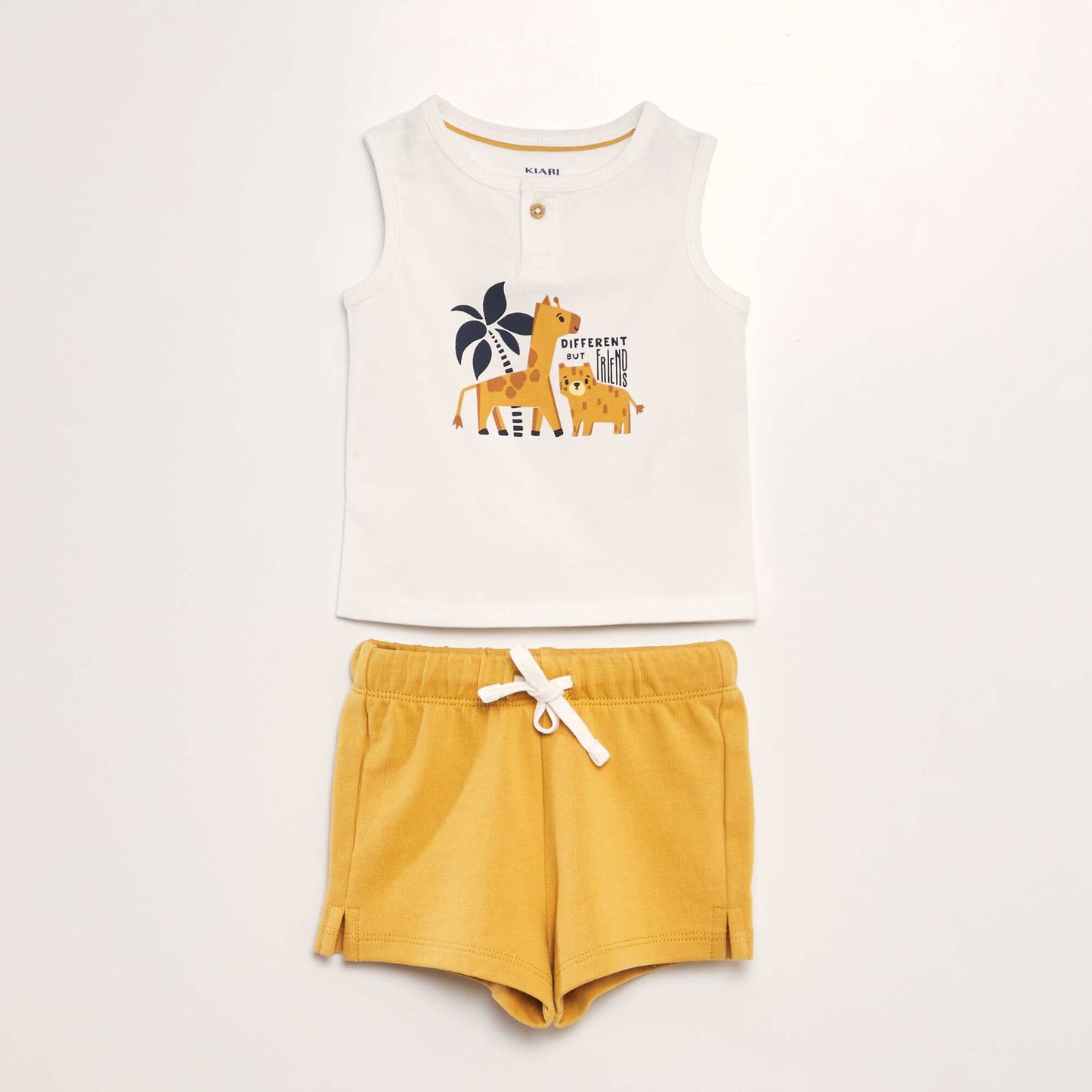 Ensemble débardeur + short - 2 pièces Blanc/jaune