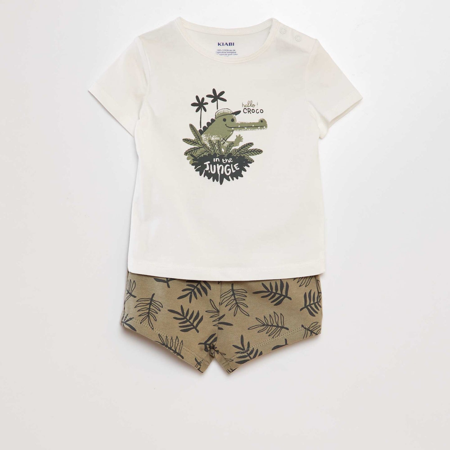 Ensemble T-shirt + short en coton - 2 pièces BLANC