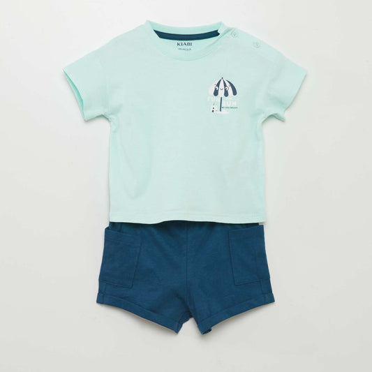 Ensemble tee-shirt + short - 2 pièces Bleu