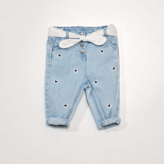 Pantalon en denim et broderies 'Mickey' Denim
