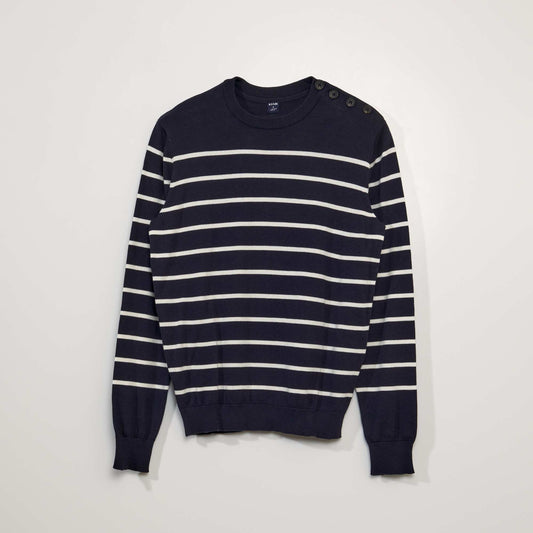 Pull en maille type marinière Marine