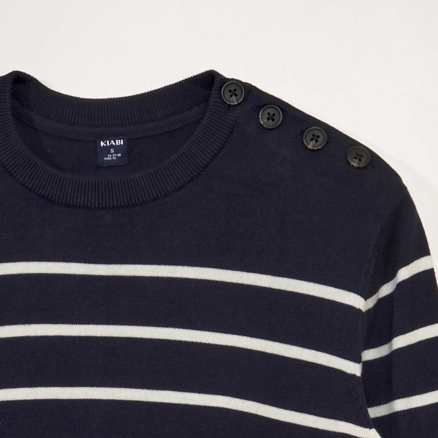 Pull en maille type marinière Marine