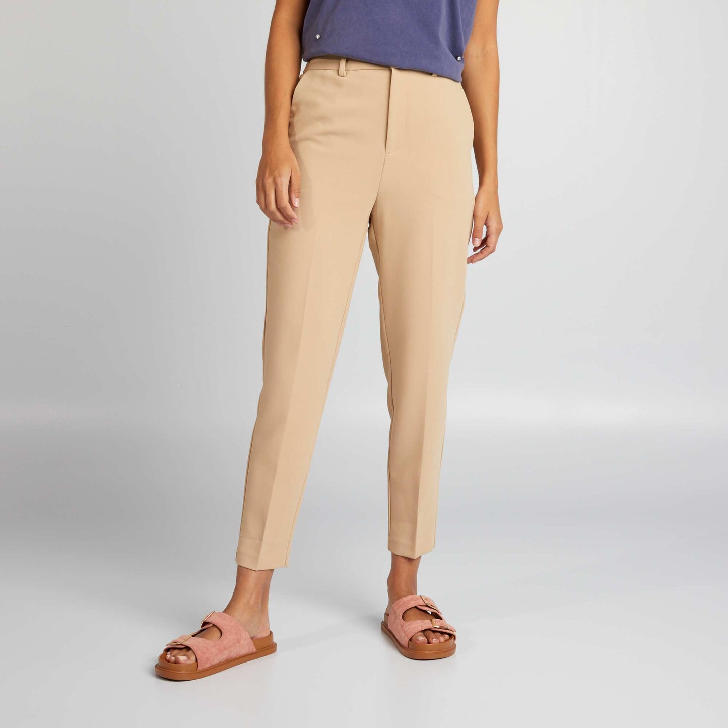 Pantalon cigarette Beige