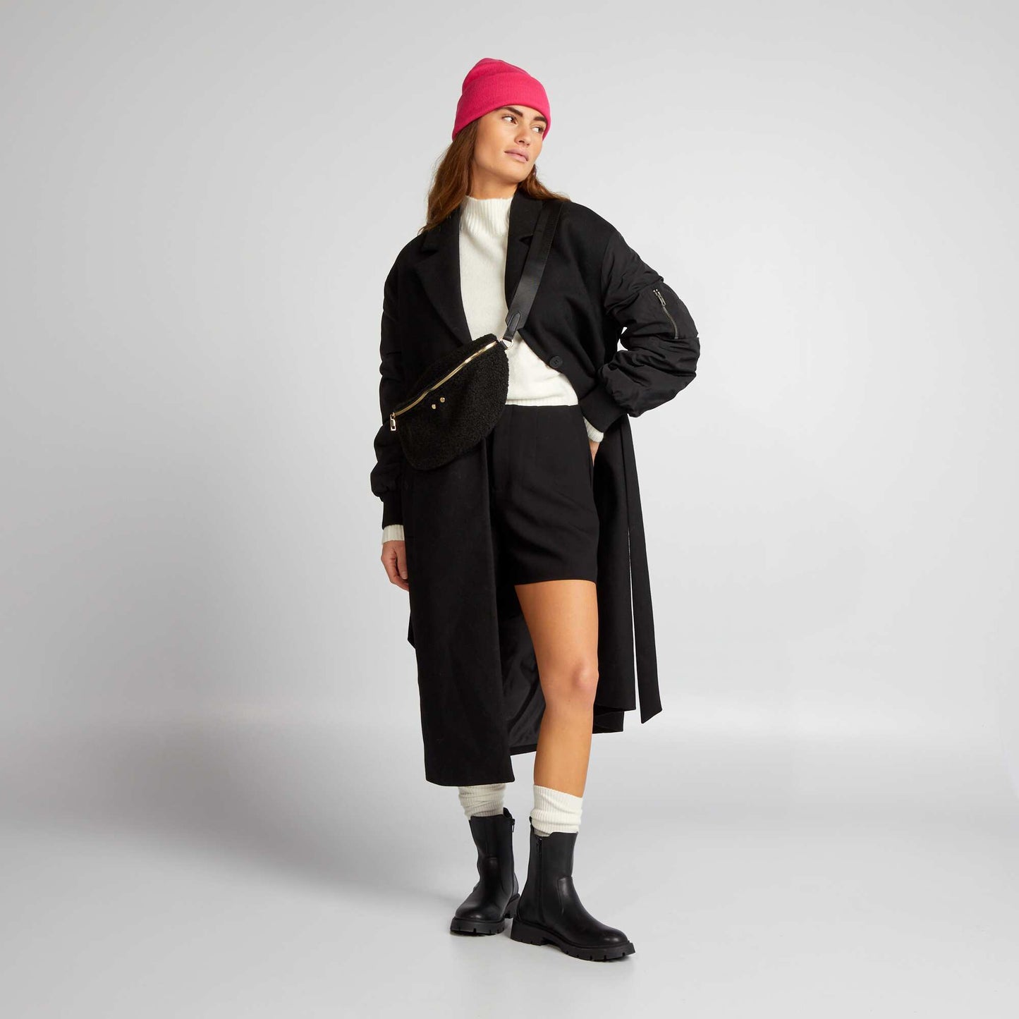 Short taille haute smart noir