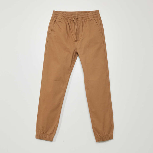 Pantalon jogger avec taille élastiquée Beige